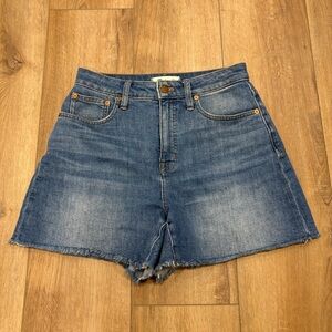 🌟MADEWELL🌟 CURVY HIGH RISE DENIM CUT OFF JEAN COTTON HEMP STRETCH SHORTS SZ 26
